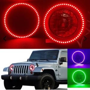 Universal 7" LED Angel Eyes Halo Rings for Jeep Wrangler JK